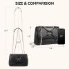 imageBOSTANTEN Shoulder Bag for Women Small Purse Vegan Leather Quilted Crossbody Bags With Chain Trendy Ladies HandbagsBlack