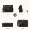 imageBOSTANTEN Shoulder Bag for Women Small Purse Vegan Leather Quilted Crossbody Bags With Chain Trendy Ladies HandbagsBlack