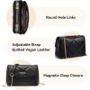 imageBOSTANTEN Shoulder Bag for Women Small Purse Vegan Leather Quilted Crossbody Bags With Chain Trendy Ladies HandbagsBlack