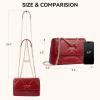 imageBOSTANTEN Shoulder Bag for Women Small Purse Vegan Leather Quilted Crossbody Bags With Chain Trendy Ladies HandbagsWine Red