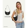imageBOSTANTEN Shoulder Bags for Women Small Crescent Moon Underarm Purse Trendy Vegan Leather HandbagBlack