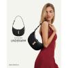 imageBOSTANTEN Shoulder Bags for Women Small Crescent Moon Underarm Purse Trendy Vegan Leather HandbagBlack