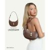 imageBOSTANTEN Shoulder Bags for Women Small Crescent Moon Underarm Purse Trendy Vegan Leather HandbagBrown
