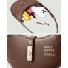 imageBOSTANTEN Shoulder Bags for Women Small Crescent Moon Underarm Purse Trendy Vegan Leather HandbagBrown