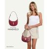 imageBOSTANTEN Shoulder Bags for Women Small Crescent Moon Underarm Purse Trendy Vegan Leather HandbagWine Red