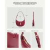 imageBOSTANTEN Shoulder Bags for Women Small Crescent Moon Underarm Purse Trendy Vegan Leather HandbagWine Red