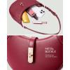 imageBOSTANTEN Shoulder Bags for Women Small Crescent Moon Underarm Purse Trendy Vegan Leather HandbagWine Red