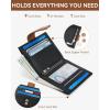imageBOSTANTEN Slim Wallet for Women Small RFID Blocking Credit Card Holder Leather Bifold Wallets with Zipper Coin Pocket BeigeBrown0Black Brown