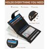 imageBOSTANTEN Slim Wallet for Women Small RFID Blocking Credit Card Holder Leather Bifold Wallets with Zipper Coin Pocket BeigeBrownBlack