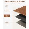 imageBOSTANTEN Slim Wallet for Women Small RFID Blocking Credit Card Holder Leather Bifold Wallets with Zipper Coin Pocket BeigeBrownBrown