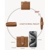 imageBOSTANTEN Slim Wallet for Women Small RFID Blocking Credit Card Holder Leather Bifold Wallets with Zipper Coin Pocket BeigeBrownBrown