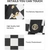 imageBOSTANTEN Slim Wallet for Women Small RFID Blocking Credit Card Holder Leather Bifold Wallets with Zipper Coin Pocket BeigeBrownCheckeredBlack and White