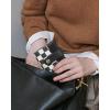 imageBOSTANTEN Slim Wallet for Women Small RFID Blocking Credit Card Holder Leather Bifold Wallets with Zipper Coin Pocket BeigeBrownCheckeredBlack and White