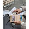 imageBOSTANTEN Slim Wallet for Women Small RFID Blocking Credit Card Holder Leather Bifold Wallets with Zipper Coin Pocket BeigeBrownRainbow Pink