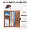 imageBOSTANTEN Slim Women Wallet Leather RFID Credit Card Holder Bifold Ladies Wallets with Zipper Coin Pocket Beige and BrownBlackBrown