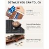 imageBOSTANTEN Slim Women Wallet Leather RFID Credit Card Holder Bifold Ladies Wallets with Zipper Coin Pocket Beige and BrownBlackBrown