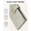 imageBOSTANTEN Slim Women Wallet Leather RFID Credit Card Holder Bifold Ladies Wallets with Zipper Coin Pocket Beige and BrownCloud Gray