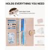 imageBOSTANTEN Slim Women Wallet Leather RFID Credit Card Holder Bifold Ladies Wallets with Zipper Coin Pocket Beige and BrownPink