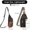 imageBOSTANTEN Sling Bag Cross Body Bag Trendy Leather Crossbody Purse Chest Bag with Adjustable Guitar Strap for TravelBlackbrown