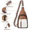 imageBOSTANTEN Sling Bag Cross Body Bag Trendy Leather Crossbody Purse Chest Bag with Adjustable Guitar Strap for TravelTricolor Mix
