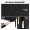 imageBOSTANTEN Sling Bag Quilted Crossbody Bags for Women Cross Body Purse Leather Fanny Pack with Adjustable Guitar StrapAblack