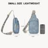 imageBOSTANTEN Sling Bag Quilted Crossbody Bags for Women Cross Body Purse Leather Fanny Pack with Adjustable Guitar StrapAlight Blue
