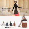 imageBOSTANTEN Sling Bag Quilted Crossbody Bags for Women Cross Body Purse Leather Fanny Pack with Adjustable Guitar StrapAtricolor Mix