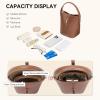 imageBOSTANTEN Small Bucket Bag for Women Crossbody Bags Trendy Vegan Leather Shoulder Purses Designer Ladies HandbagsBrown