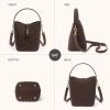 imageBOSTANTEN Small Bucket Bag for Women Crossbody Bags Trendy Vegan Leather Shoulder Purses Designer Ladies HandbagsCoffee
