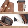 imageBOSTANTEN Small Crossbody Bags for Women Cell Phone Purse Leather Wallet Handbags with Card SlotsA02black With Brown