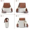 imageBOSTANTEN Small Crossbody Bags for Women Cell Phone Purse Leather Wallet Handbags with Card SlotsC01brown With Beige