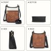 imageBOSTANTEN Small Crossbody Bags for Women Designer Zip Cell Phone Purse Shoulder Handbags Wallet with Card SlotsCblack With Brown With Beige