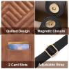 imageBOSTANTEN Small Crossbody Bags for Women Designer Zip Cell Phone Purse Shoulder Handbags Wallet with Card SlotsCblack With Brown With Beige