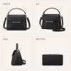 imageBOSTANTEN Small Crossbody Bags for Women Trendy Top Handle Shoulder Purse Vegan Leather Handbags with FlapBlack