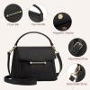 imageBOSTANTEN Small Crossbody Bags for Women Trendy Top Handle Shoulder Purse Vegan Leather Handbags with FlapBlack