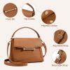 imageBOSTANTEN Small Crossbody Bags for Women Trendy Top Handle Shoulder Purse Vegan Leather Handbags with FlapBrown