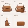 imageBOSTANTEN Small Crossbody Bags for Women Trendy Top Handle Shoulder Purse Vegan Leather Handbags with FlapBrown
