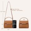 imageBOSTANTEN Small Crossbody Bags for Women Trendy Top Handle Shoulder Purse Vegan Leather Handbags with FlapBrown