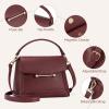 imageBOSTANTEN Small Crossbody Bags for Women Trendy Top Handle Shoulder Purse Vegan Leather Handbags with FlapWine Red