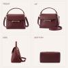 imageBOSTANTEN Small Crossbody Bags for Women Trendy Top Handle Shoulder Purse Vegan Leather Handbags with FlapWine Red