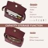 imageBOSTANTEN Small Crossbody Bags for Women Trendy Top Handle Shoulder Purse Vegan Leather Handbags with FlapWine Red