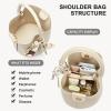 imageBOSTANTEN Small Crossbody Bags for Women Vegan Leather Mini Bucket Handbag Removable Shoulder StrapBeige