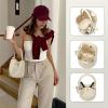 imageBOSTANTEN Small Crossbody Bags for Women Vegan Leather Mini Bucket Handbag Removable Shoulder StrapBeige