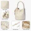 imageBOSTANTEN Small Crossbody Bags for Women Vegan Leather Mini Bucket Handbag Removable Shoulder StrapBeige