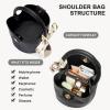 imageBOSTANTEN Small Crossbody Bags for Women Vegan Leather Mini Bucket Handbag Removable Shoulder StrapBlack