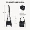 imageBOSTANTEN Small Crossbody Bags for Women Vegan Leather Mini Bucket Handbag Removable Shoulder StrapBlack