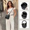 imageBOSTANTEN Small Crossbody Bags for Women Vegan Leather Mini Bucket Handbag Removable Shoulder StrapBlack