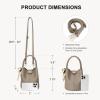 imageBOSTANTEN Small Crossbody Bags for Women Vegan Leather Mini Bucket Handbag Removable Shoulder StrapCamel Brown