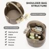 imageBOSTANTEN Small Crossbody Bags for Women Vegan Leather Mini Bucket Handbag Removable Shoulder StrapCamel Brown
