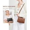 imageBOSTANTEN Small Crossbody Purse Leather Wristlet Purses for Women with Zipper Pocket Casual Clutch BagsAblackwide Bottom